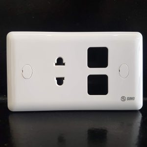 Ổ Cắm Đơn 2 Chấu + 2 Lỗ S19 - Sino - Image 1