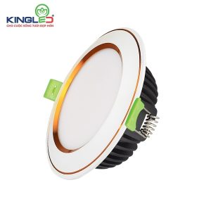KingLED Đèn Downlight Âm Trần Diamond 10W Mặt Cong, Đổi Màu, Viền Vàng, Viền Bạc - DDL-10SS-T120-DM-CV/CB