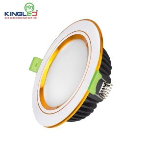 KingLED Đèn Downlight Âm Trần Diamond 10W Mặt Phẳng, Đổi Màu, Viền Vàng, Viền Bạc - DDL-10SS-T120-DM-PV/PB