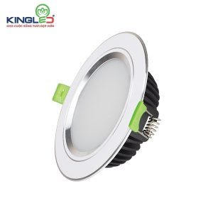 KingLED Đèn Âm Trần Diamond 10W Mặt Phẳng, Đơn Sắc, Viền Bạc - DDL-10SS-T120-V/TT/T-PB