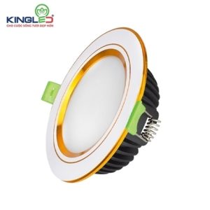 KingLED Đèn Âm Trần Diamond 10W Mặt Phẳng, Đơn Sắc, Viền Vàng - DDL-10SS-T120-V/TT/T-PV